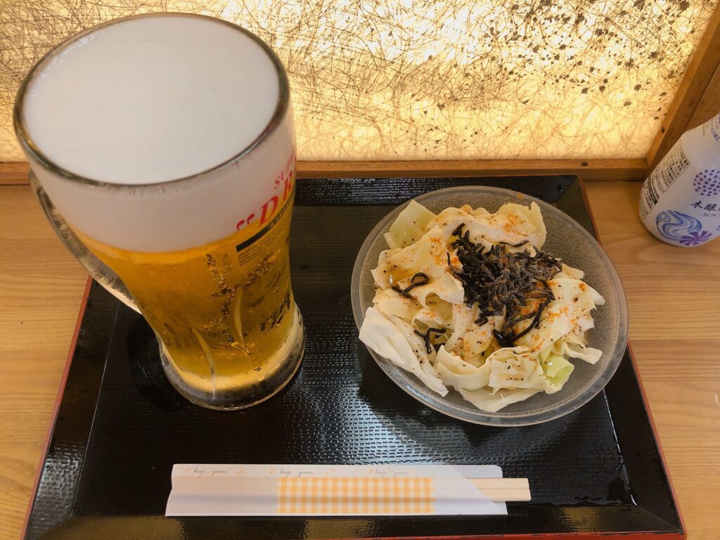 温泉の後は特大ビール🍺