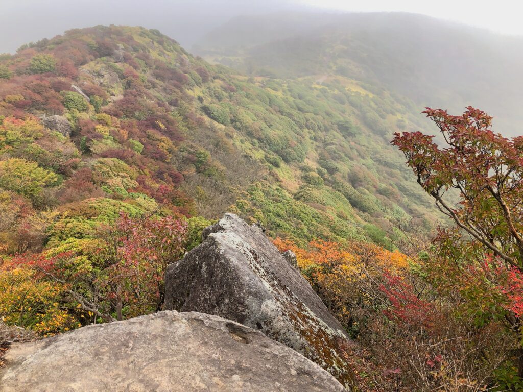 紅葉の稜線