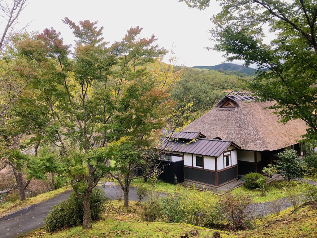 茅葺屋根の家がありました