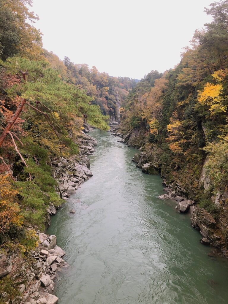 エメラルドグリーンの天竜川