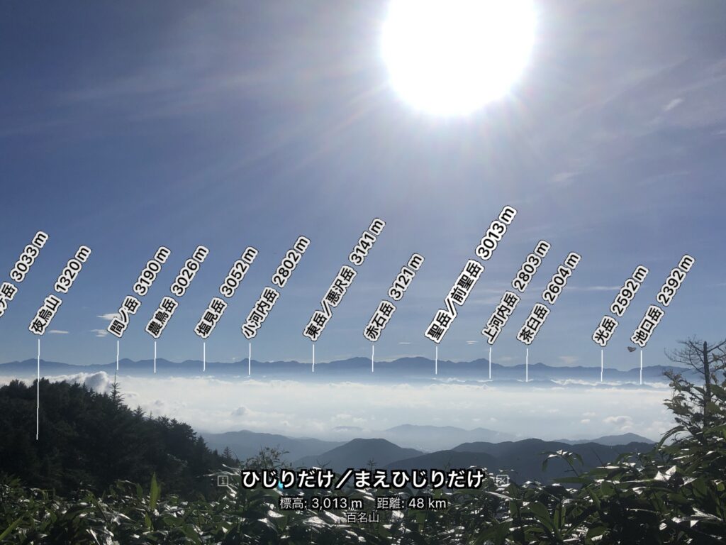 南アルプスの大パノラマ