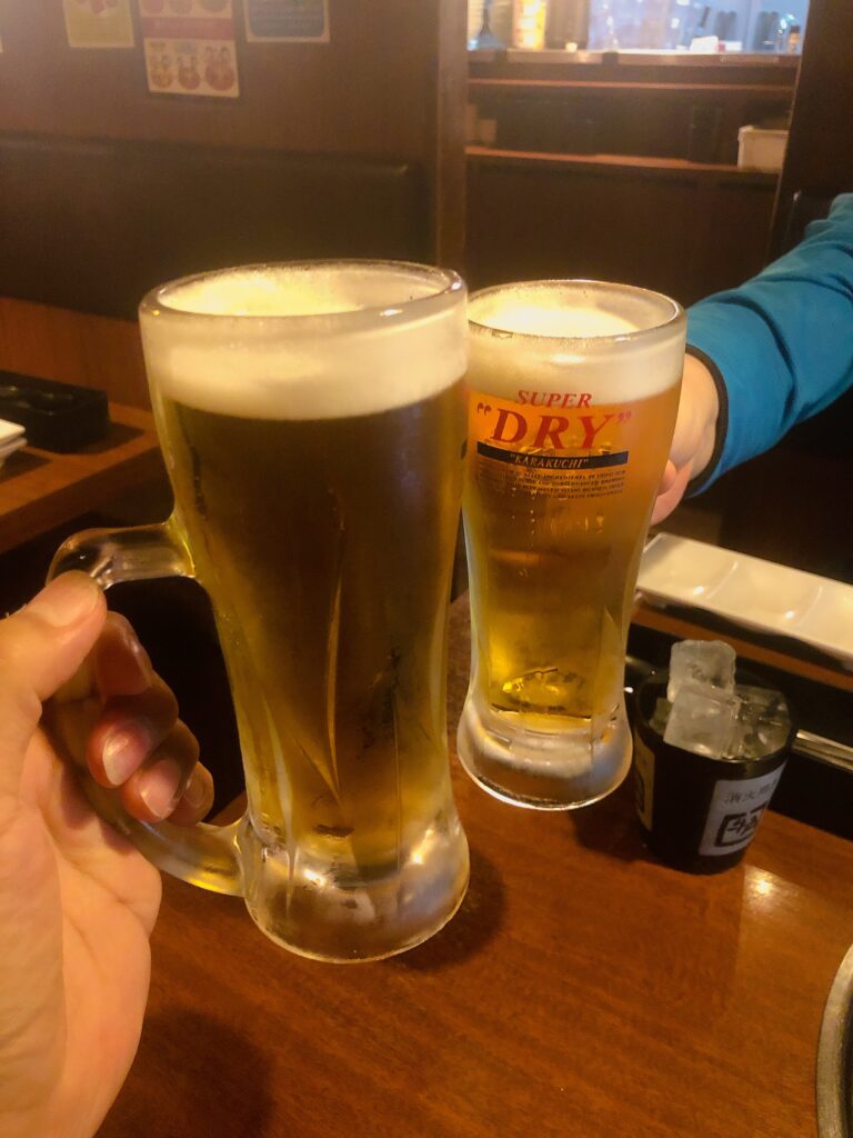 下山メシは焼肉
乾杯🍺