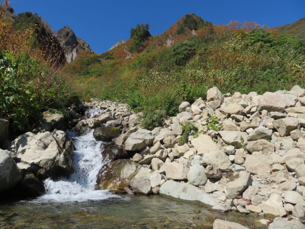 荒菅沢まで下山してきました
登ってくる人がいっぱいですれ違うのが大変でした(道が狭い)