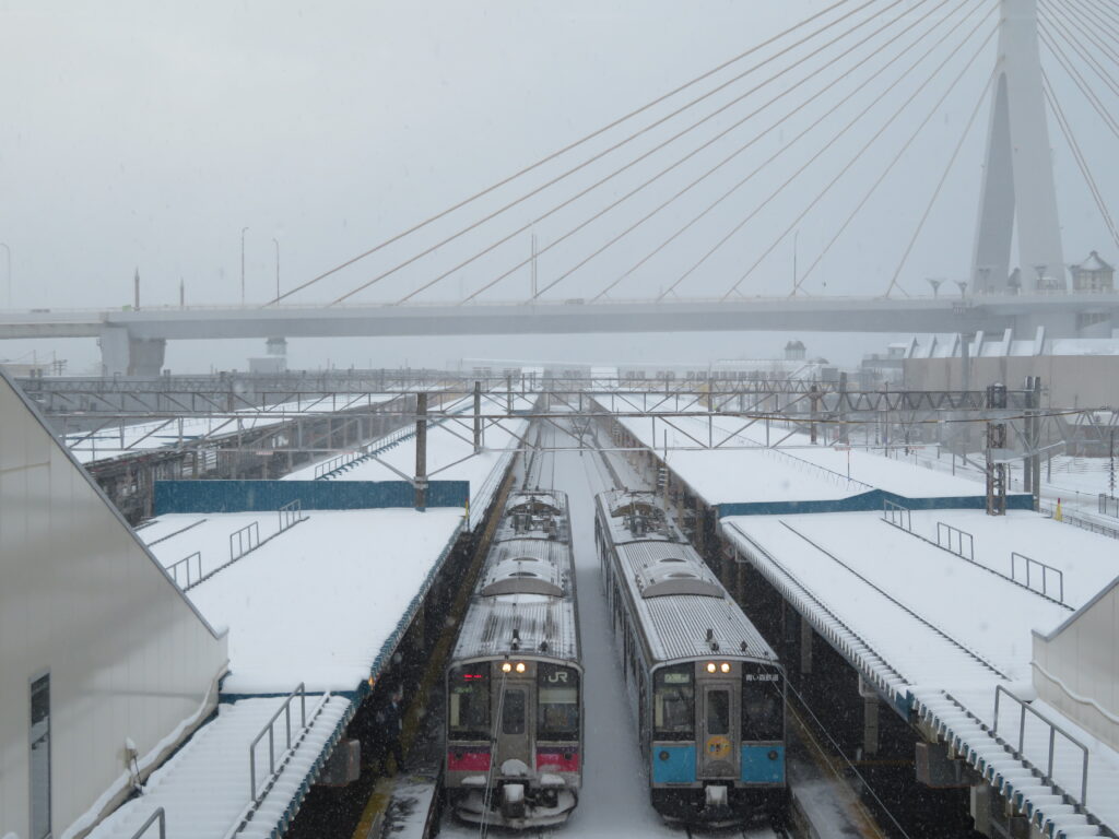 青森駅に到着