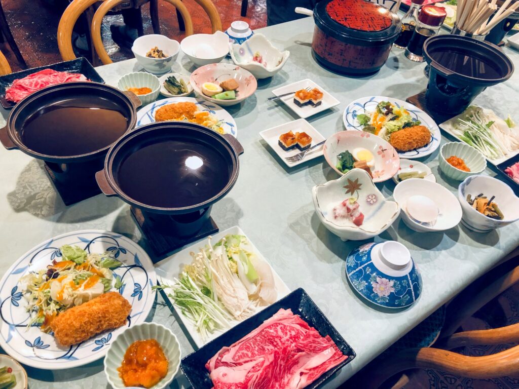 夕食は豪華に「すきやき」でした！