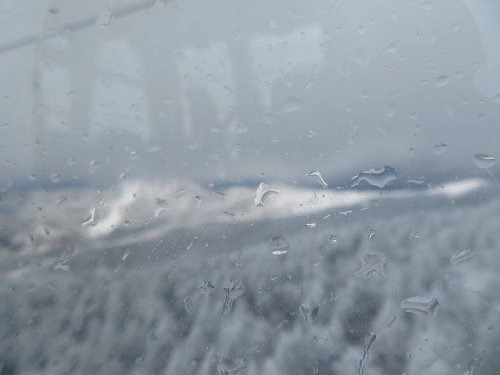 蔵王ロープウェイ山頂線の中より
乗っている途中で一瞬だけ広大な樹氷原が一望できました
（綺麗な写真は撮れず・・・）