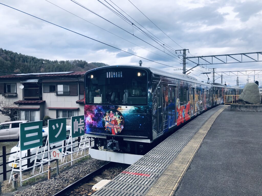 三つ峠駅まで下山しました！
河口湖駅まで電車で移動します