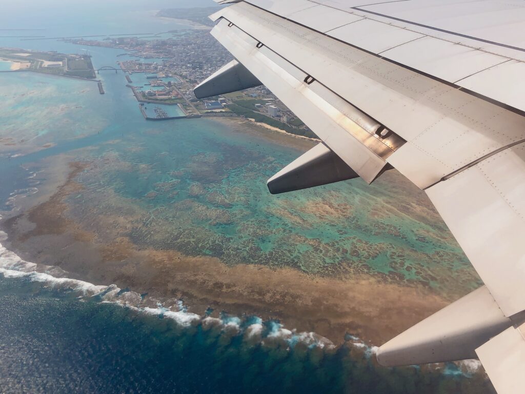 石垣島が見えました！
宿泊した中心街が見えます