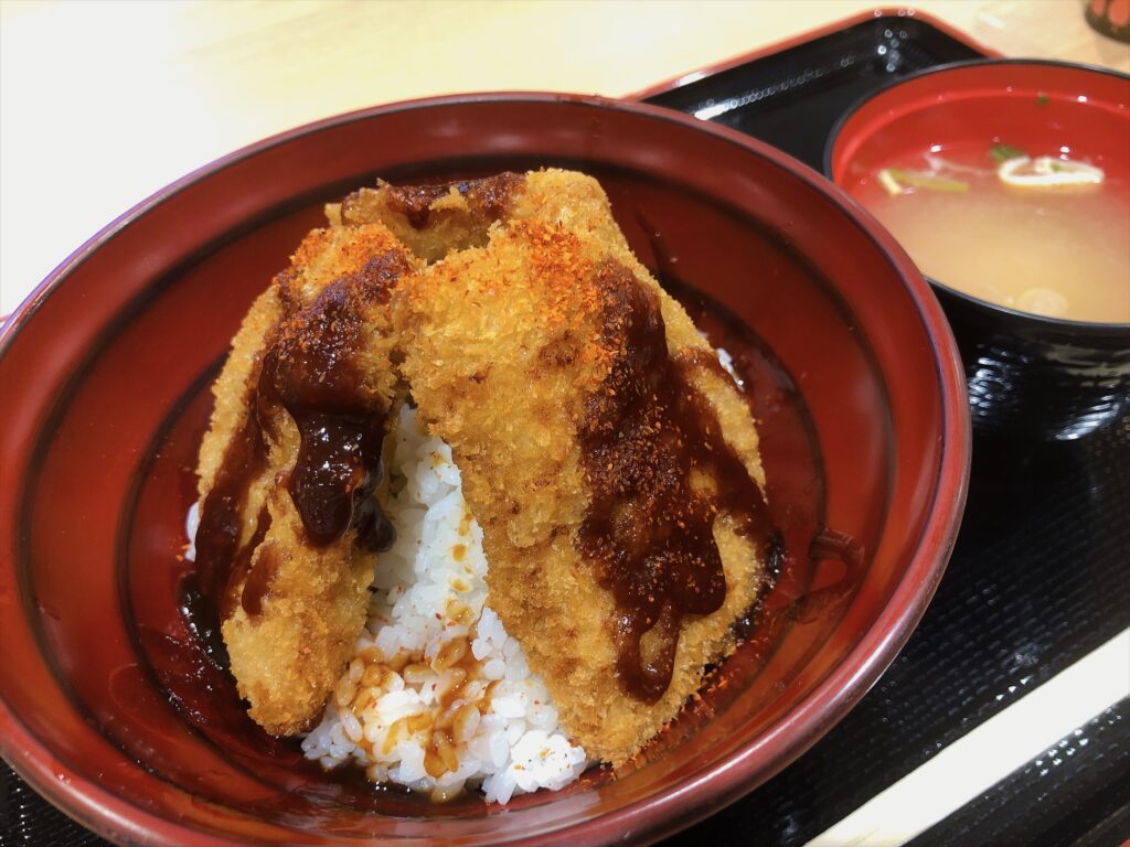 福井名物の「ソースカツ丼」
揚げたてで美味しかった!
駒ヶ根とは違いキャベツがないですね