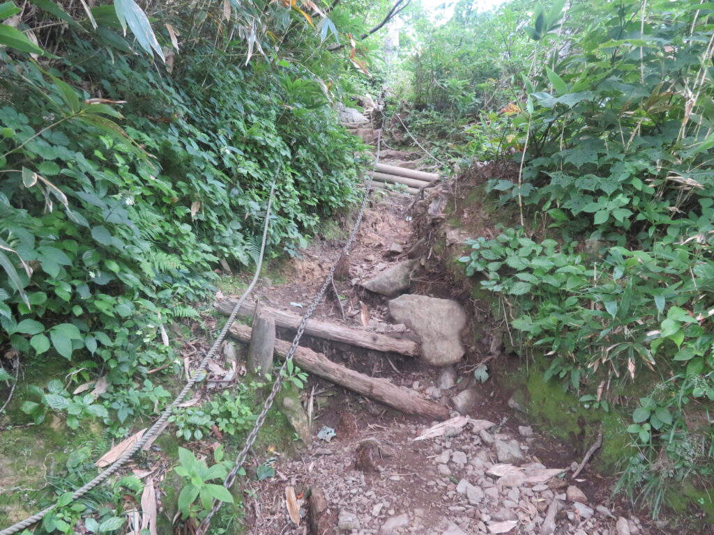 山頂手前の「もちがかべ」