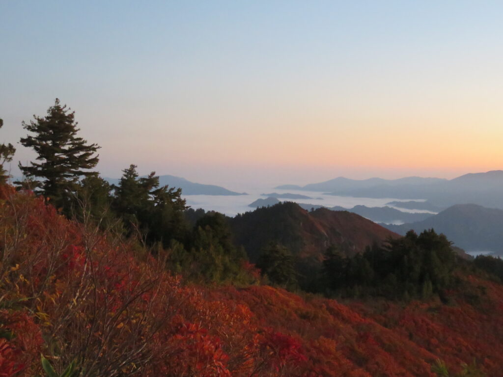 奥には雲海!