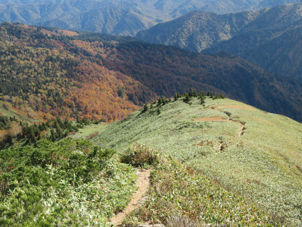 絶景を見ながら下山